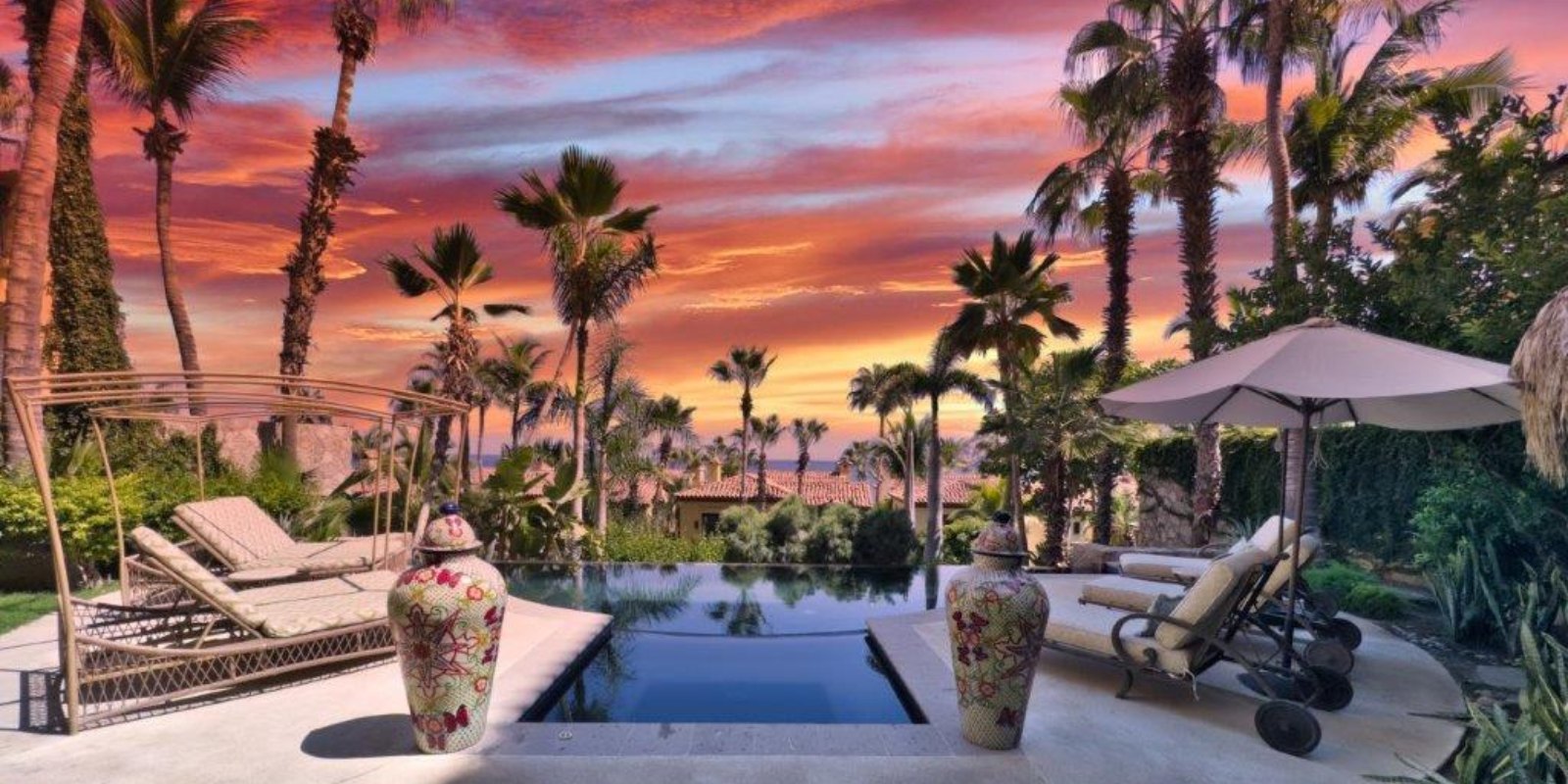 Gardens and pool at Hacienda Beach Club, Cabo San Lucas