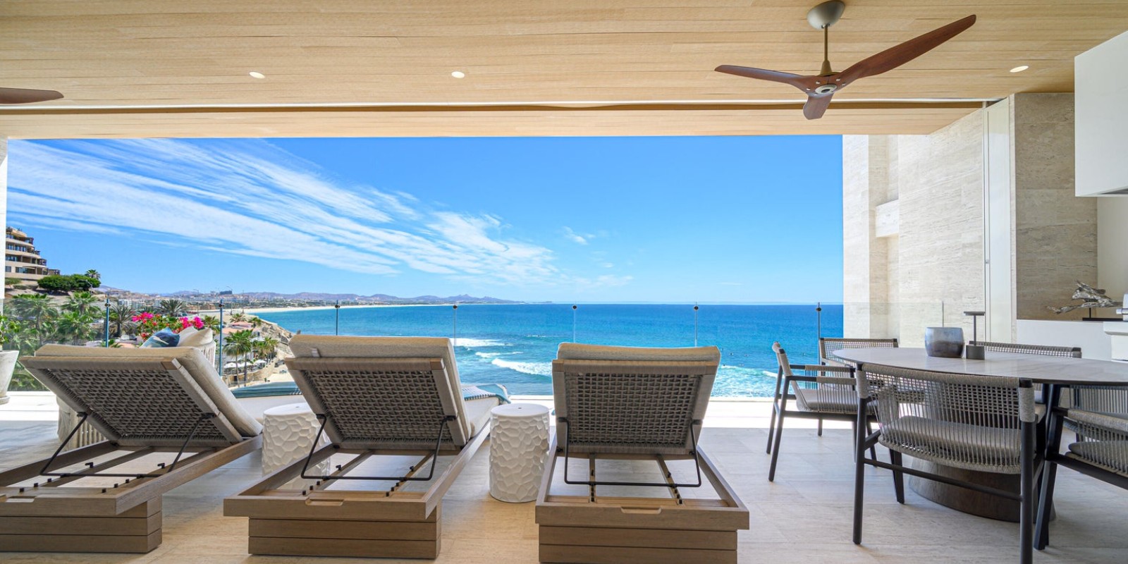 Loungers facing the Sea of Cortez