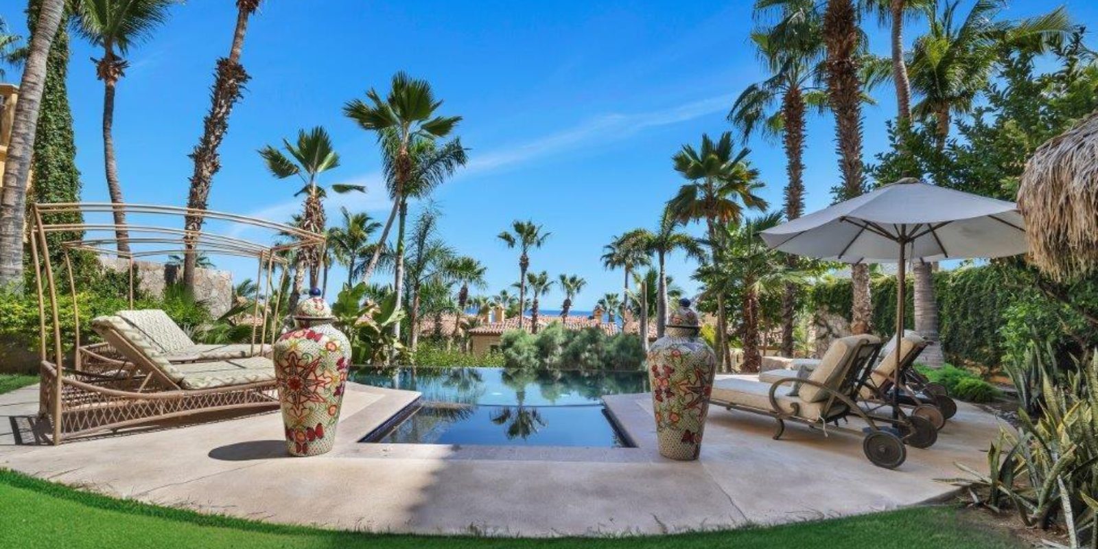 Resort pool and gardens in Cabo San Lucas