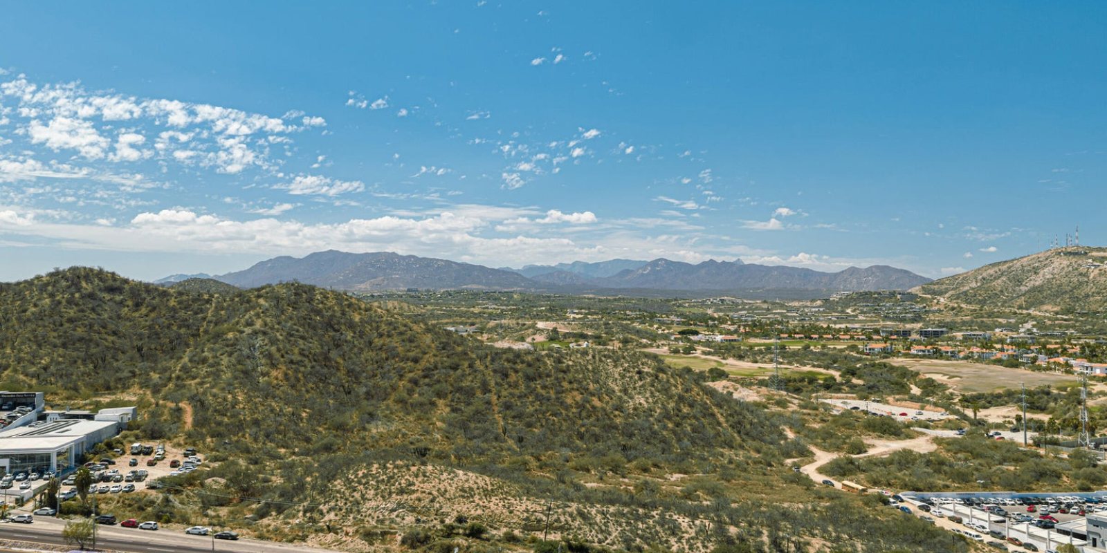 Aerial view of a large development parcel in Los Cabos