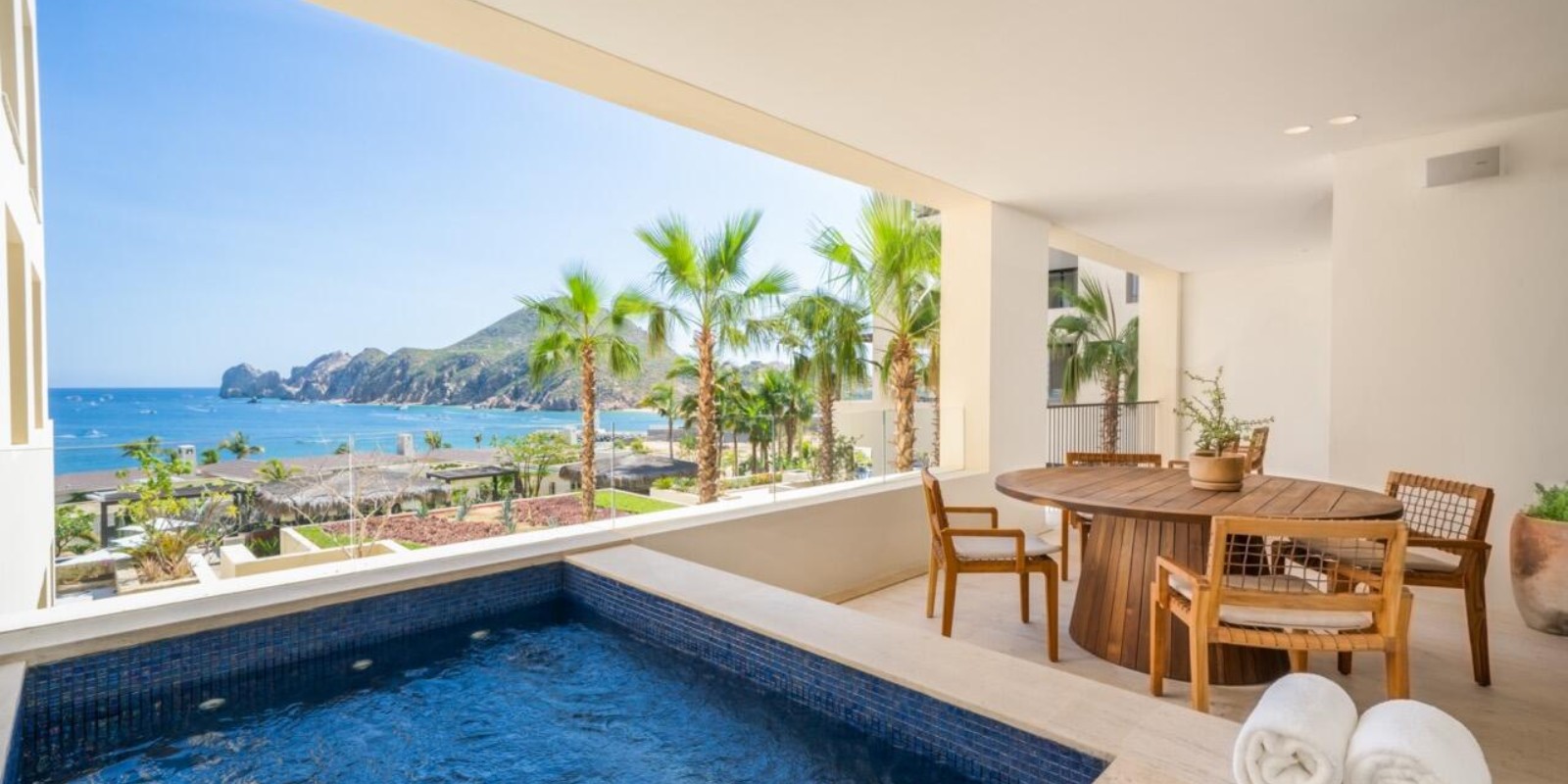 Plunge pool with a view of Land’s End