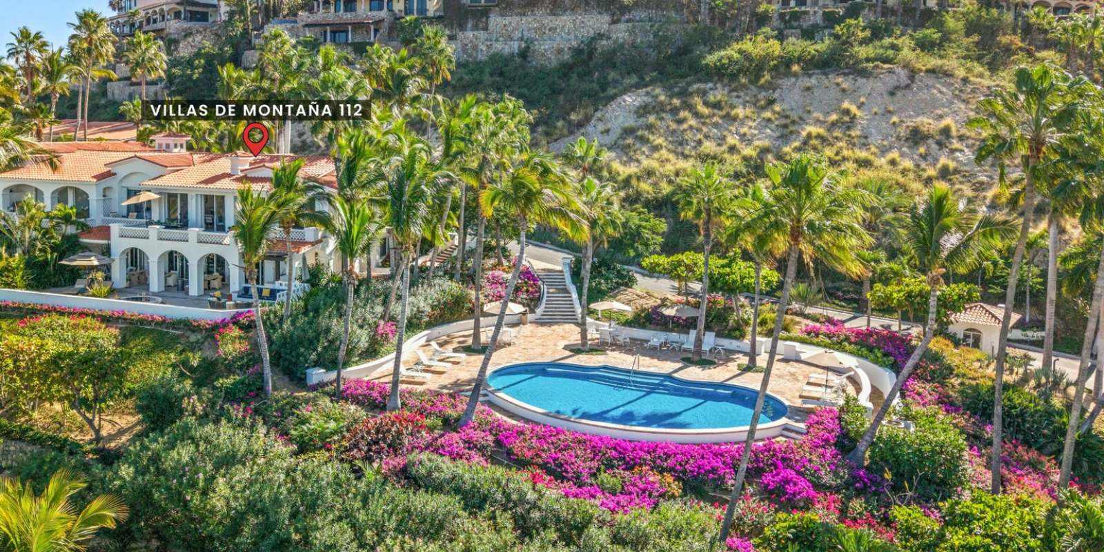 Homes stepping down the hillside in Palmilla