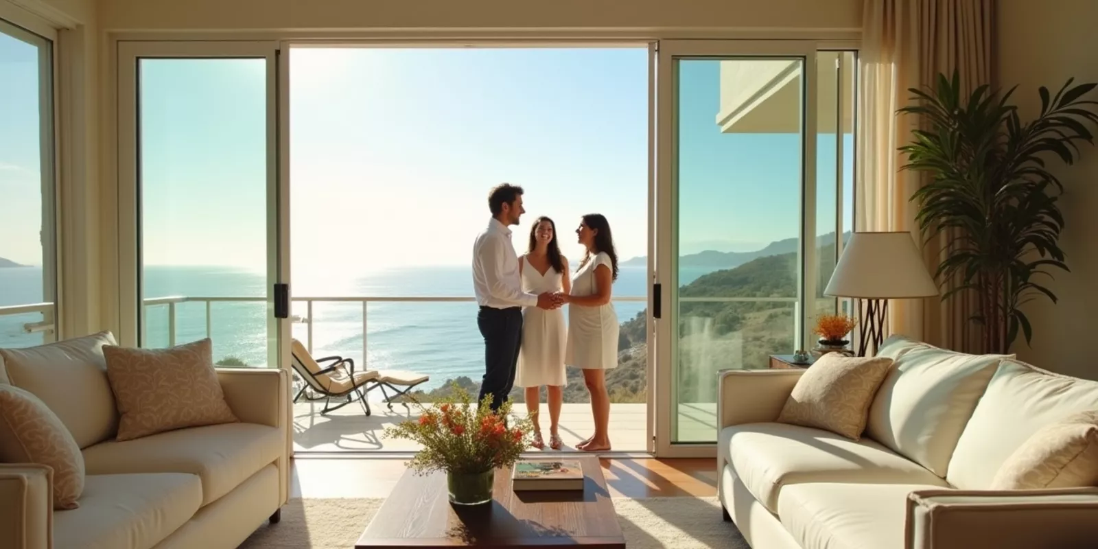 Luxury living room with ocean views in a Palmilla, Los Cabos home for sale
